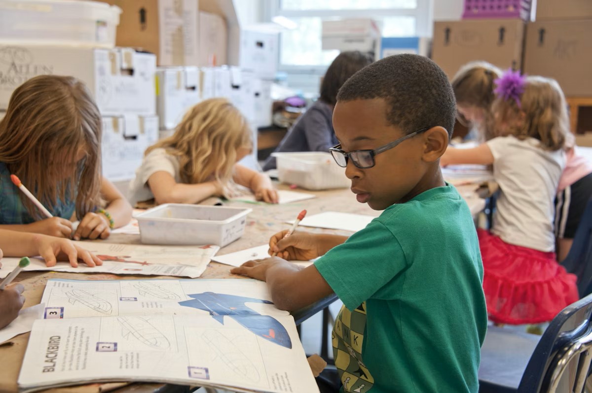 Students learning in classroom